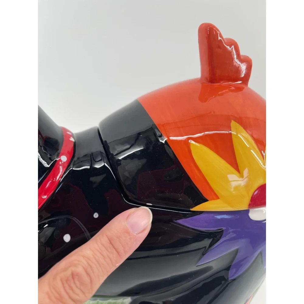 Vintage Scottie Dog Ceramic Cookie Jar Multi-Color Scottish Terrier Folk Art